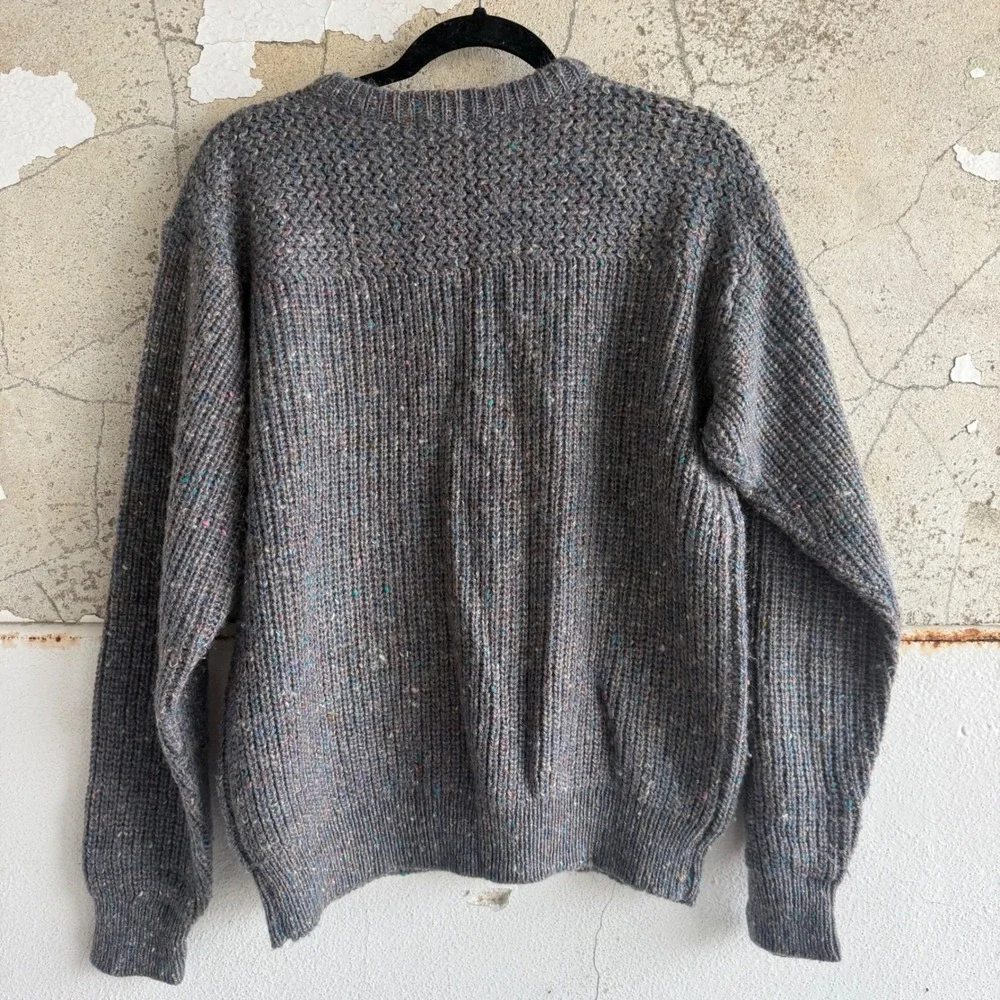 Vtg Chunky Knit Sweater Speckled Confetti Fleck Wool Blend Grandpacore‎ Mens M